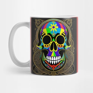 Skull colorful mandala art number 42 Mug